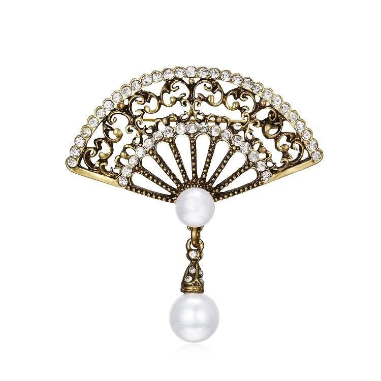 Broche Fantaisie Vintage- Eventail-Passion Steampunk