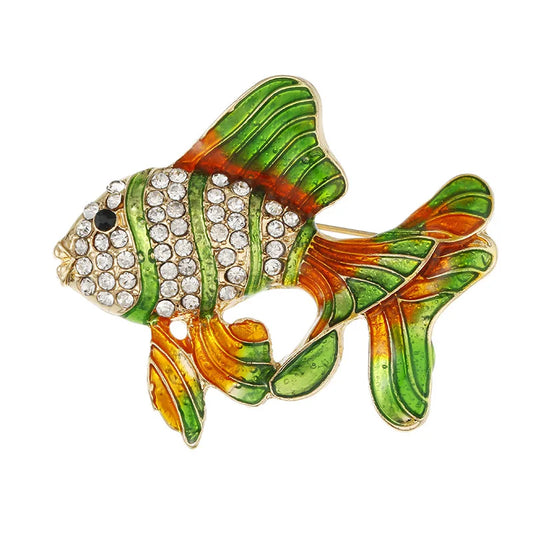 Broche Poisson Steampunk Coloré