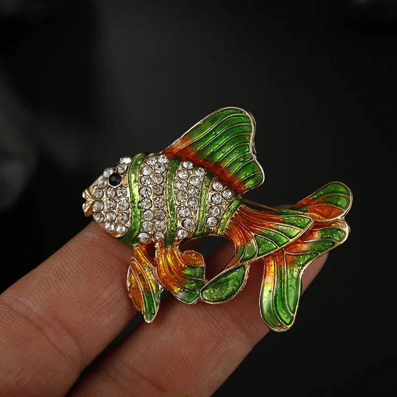 Broche Poisson Steampunk Coloré