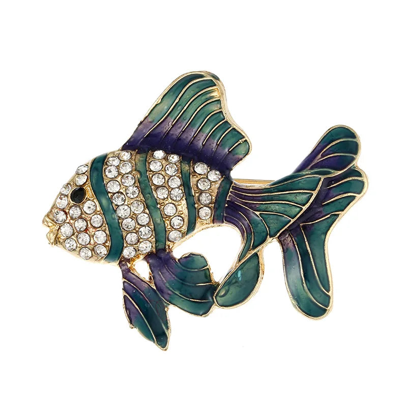 Broche Poisson Steampunk Coloré