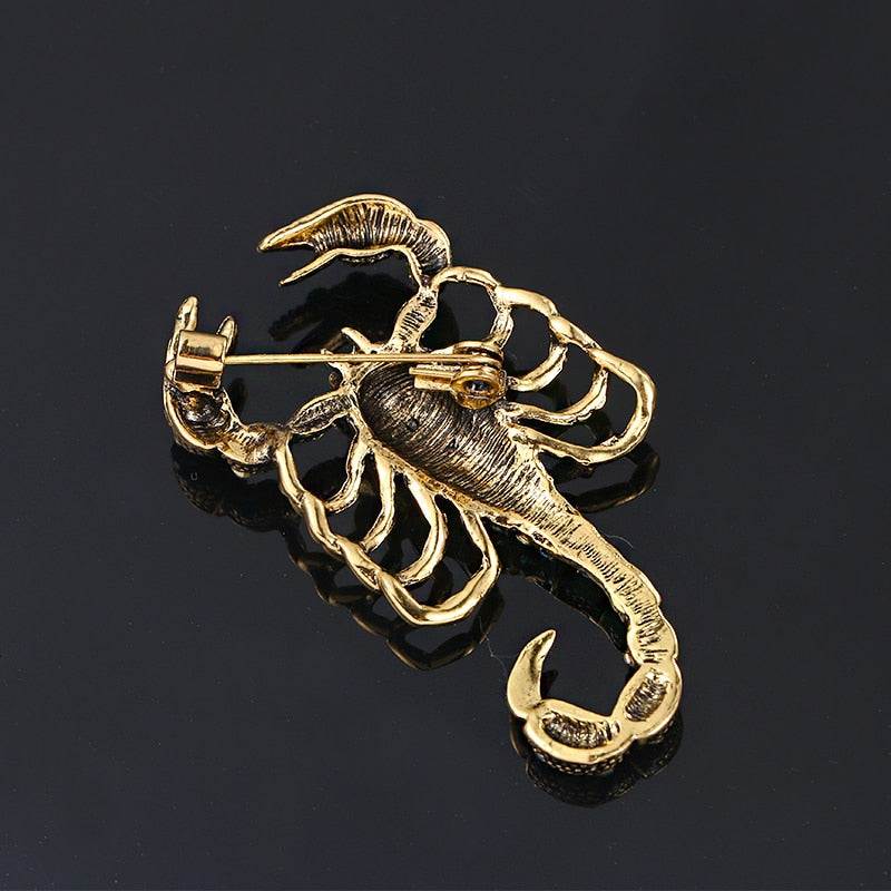 Broche Steampunk - Scorpion Bleuté