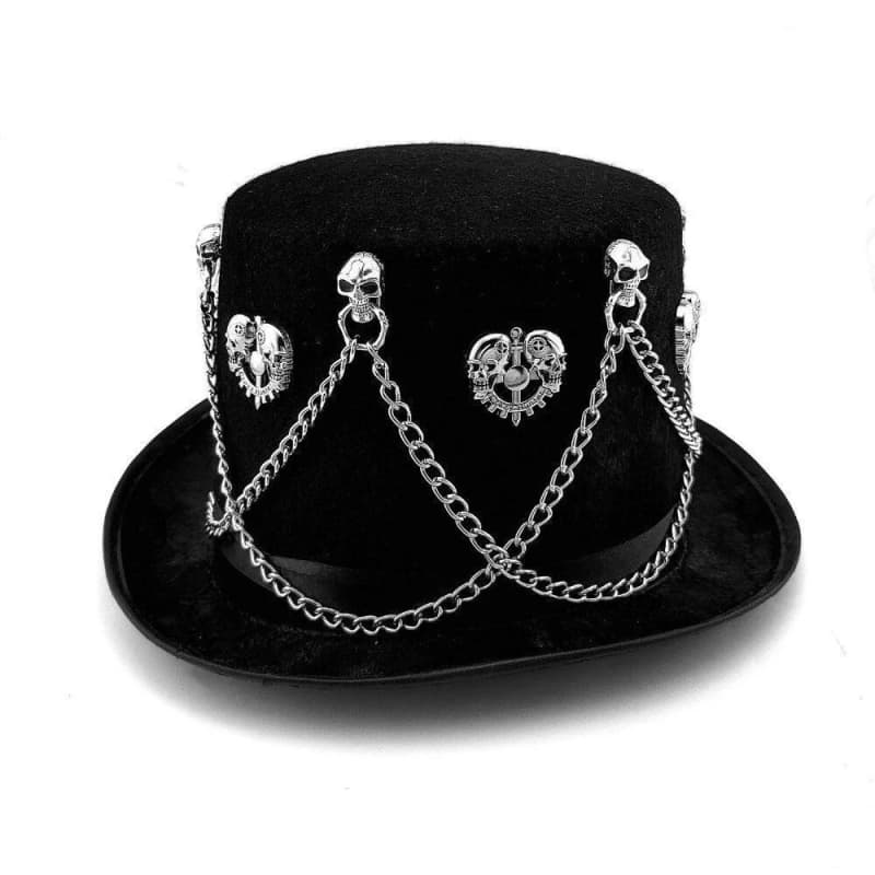 Chapeau Haut de Forme Noir - Gothique Style