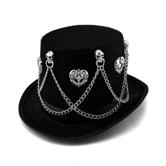 Dranng Chapeau Steampunk Haut De Forme Gothique - Vintage Avec Lunettes Amovibles, Engrenages Et Boussoles, Cosplay Voyageur Temporel Homme