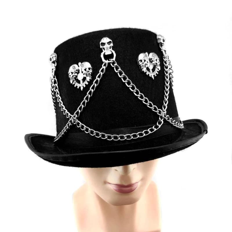 Chapeau Haut de Forme Noir - Gothique Style