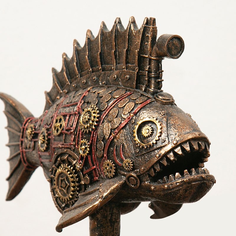 Décoration Steampunk - Piranha Mécanique