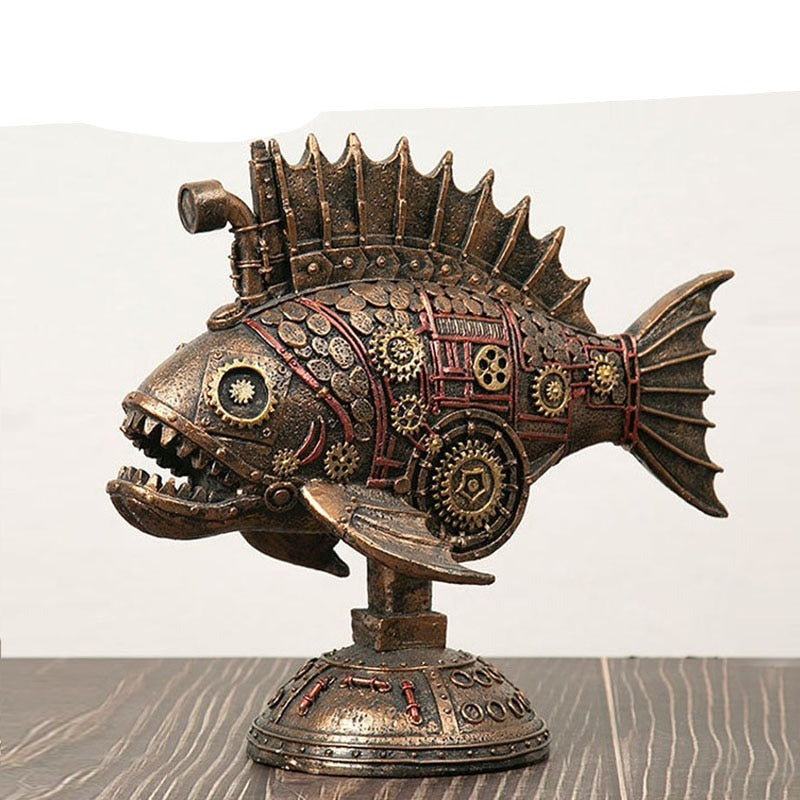 Décoration Steampunk - Piranha Mécanique