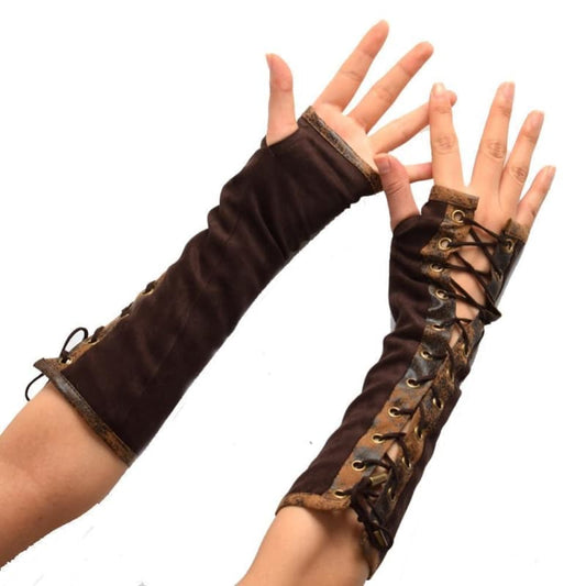 Gants Longs Femme - Marron Steampunk