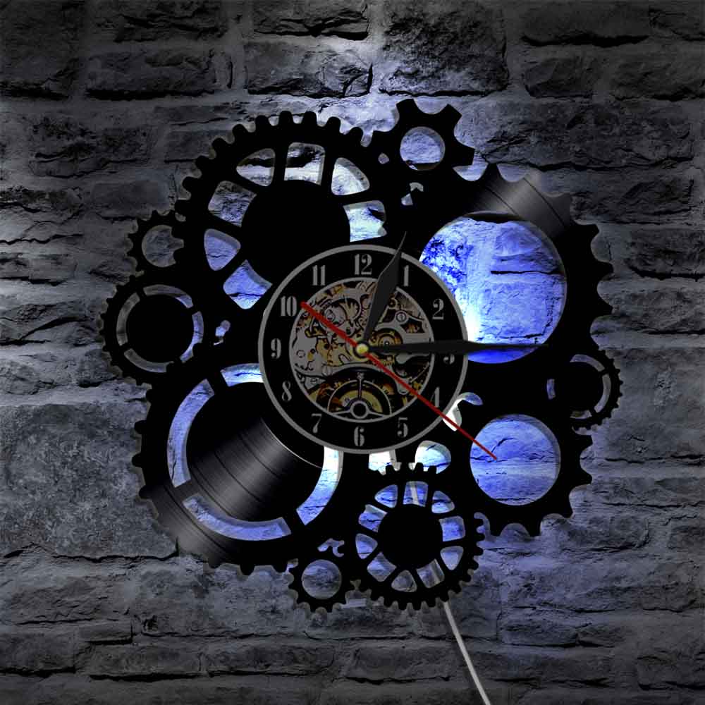 Horloge Steampunk - Vinyle Noire