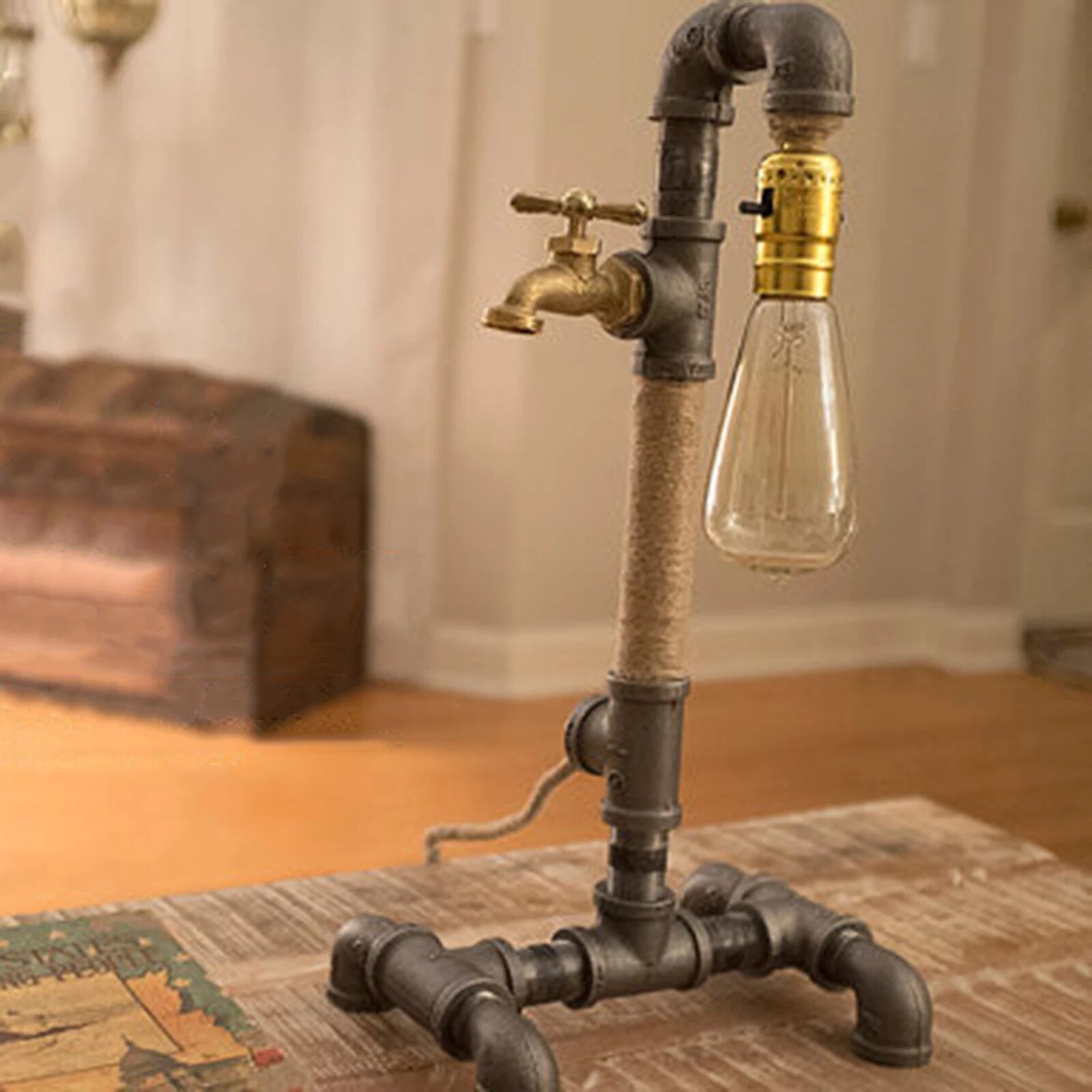 Lampe Tuyau Industriel Steampunk-Passion Steampunk