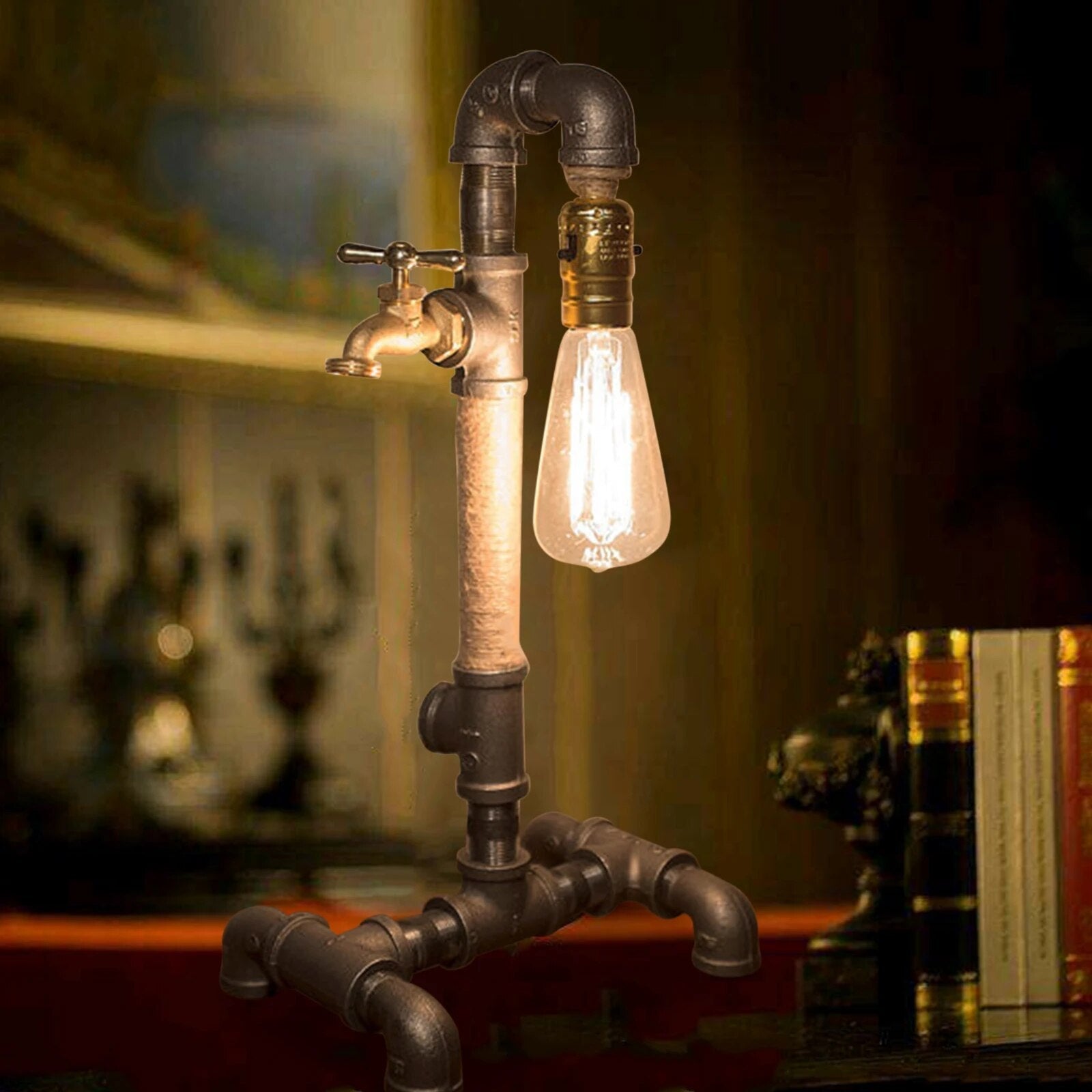 Lampe Tuyau Industriel Steampunk-Passion Steampunk