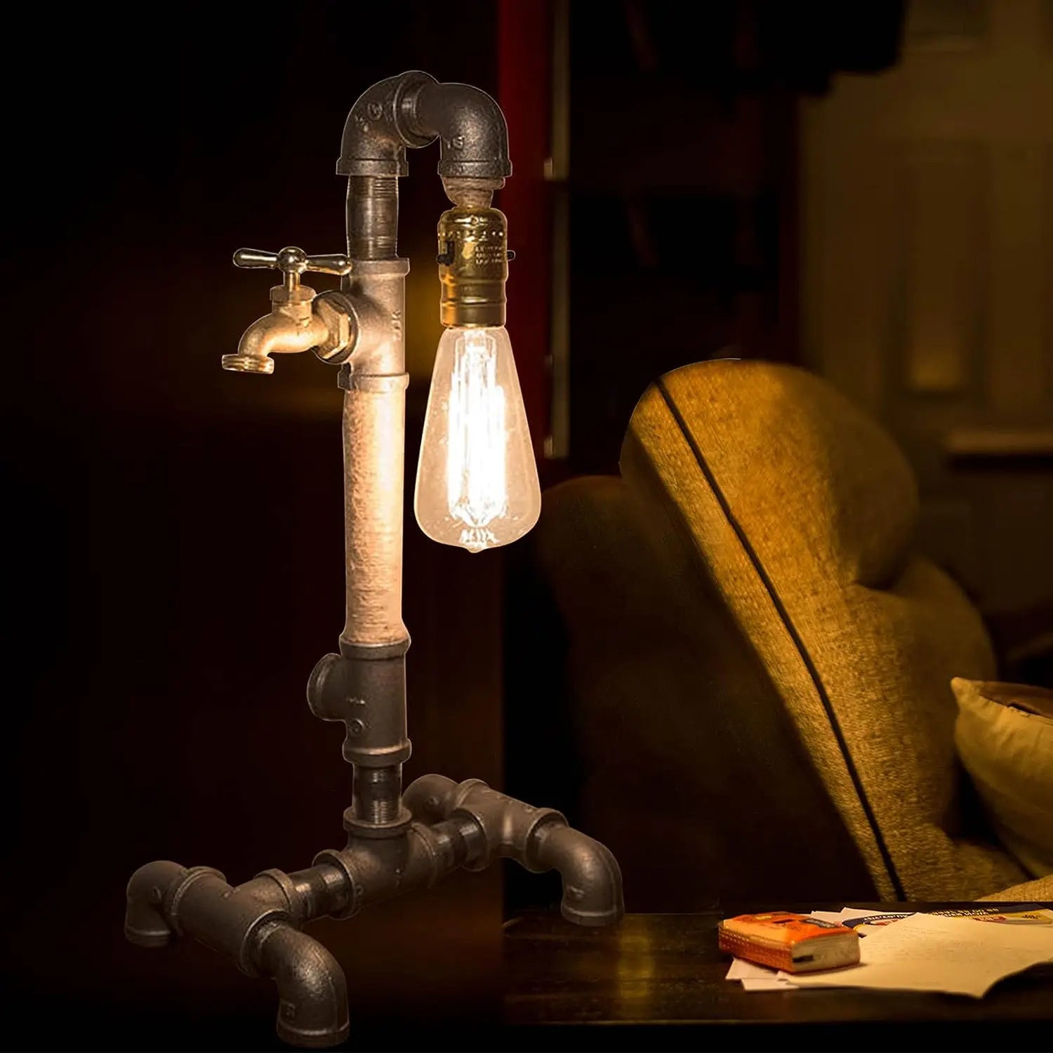 Lampe Tuyau Industriel Steampunk-Passion Steampunk