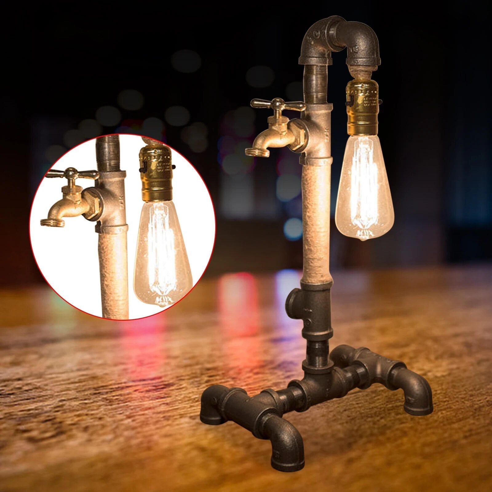 Lampe Tuyau Industriel Steampunk-Passion Steampunk