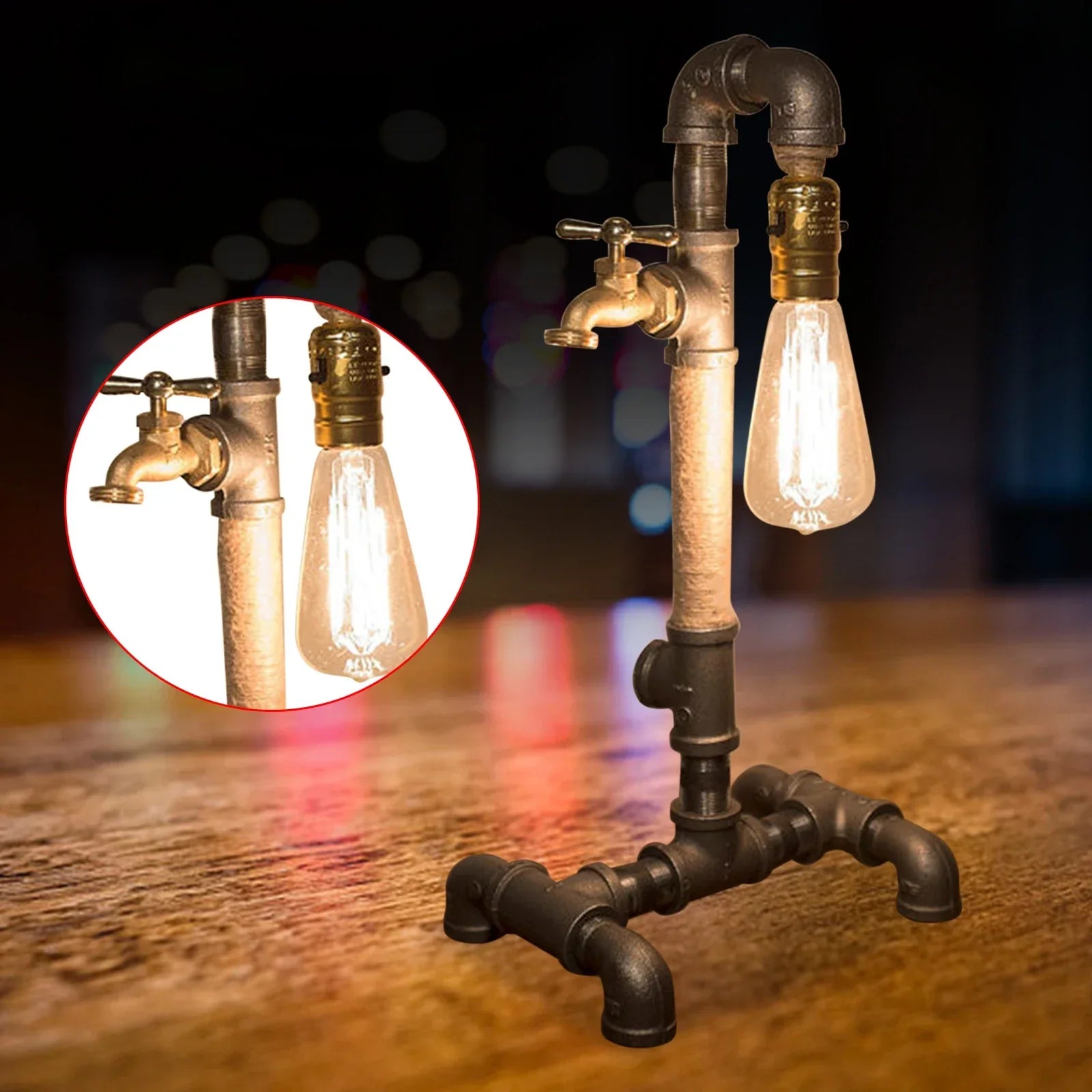 Lampe Tuyau Industriel Steampunk-Passion Steampunk