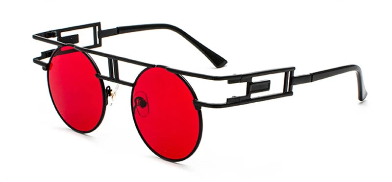 Lunettes Verres Rouges -  Steampunk Style