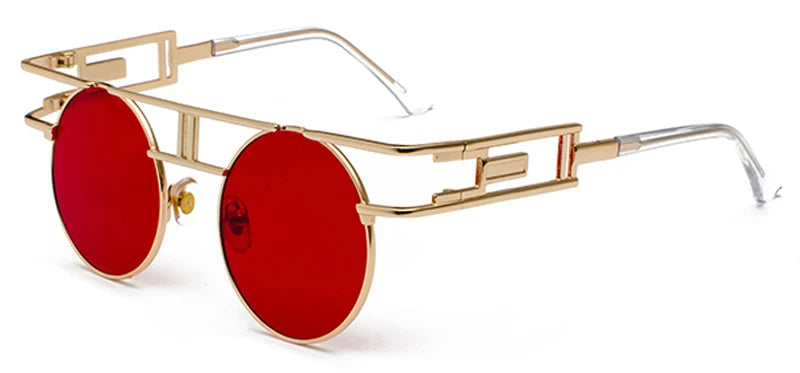 Lunettes Verres Rouges -  Steampunk Style