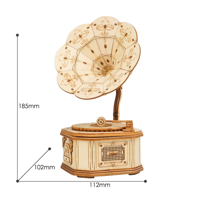 Maquette Gramophone en Bois DIY-Passion Steampunk