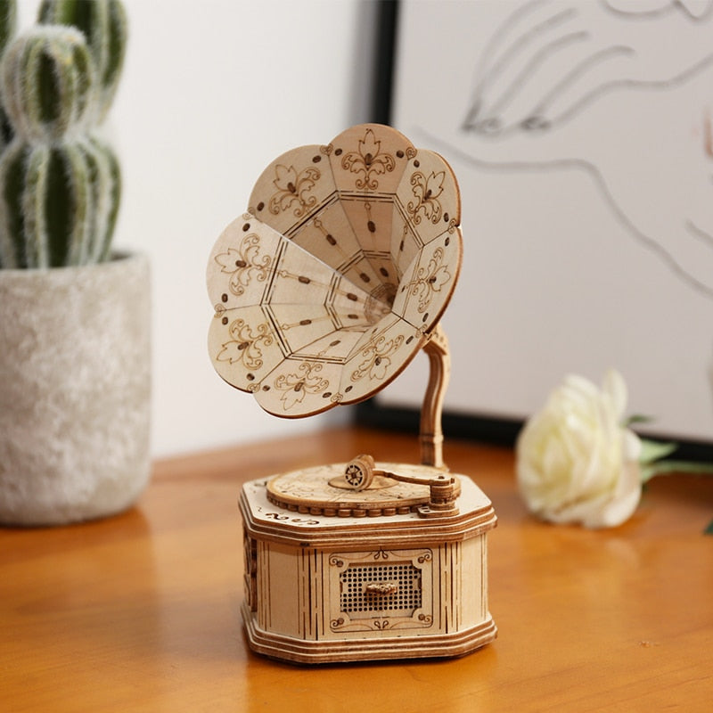 Maquette Gramophone en Bois DIY-Passion Steampunk