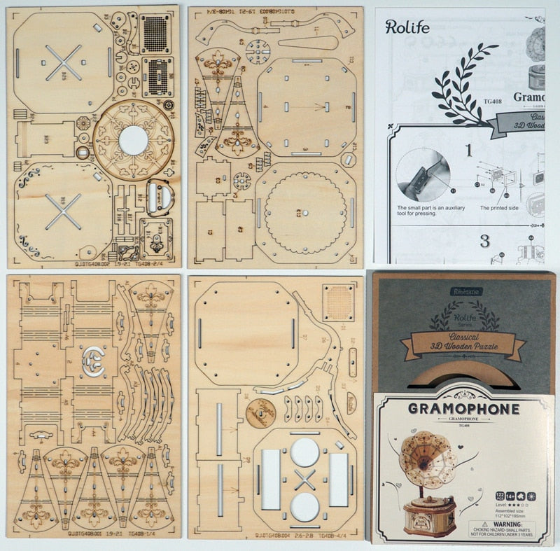 Maquette Gramophone en Bois DIY-Passion Steampunk