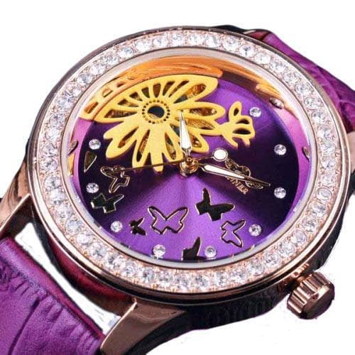 Montre Squelette - Violette