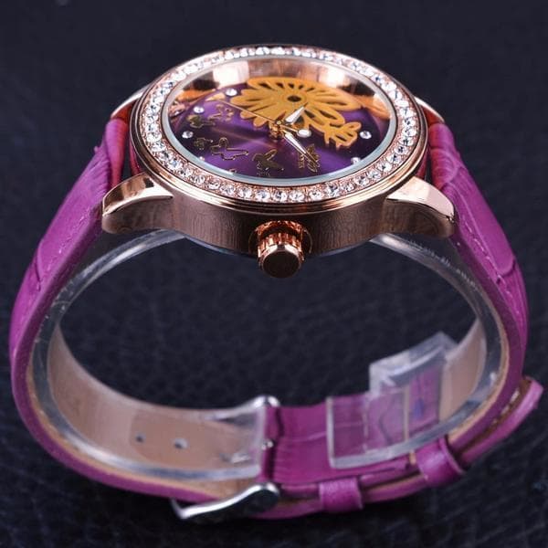 Montre Squelette - Violette