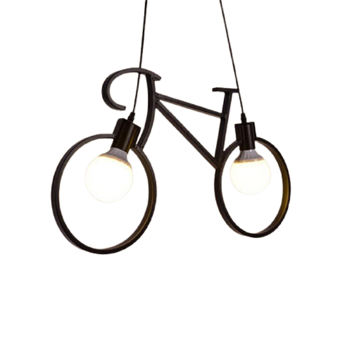 Lampe Steampunk - Suspension Bicyclette-Passion Steampunk